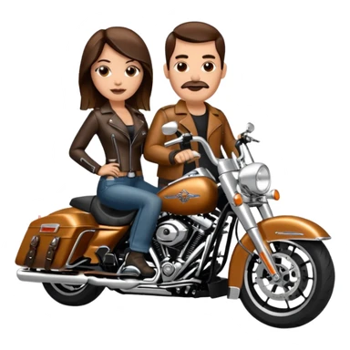 Un couple de biker sur une harley road king sticker