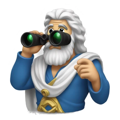 zeus with binoculars sticker