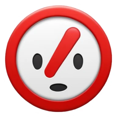 Red warning emoji, attention alert, red circle or triangle with white exclamation mark, bold, high contrast, flat emoji style. sticker