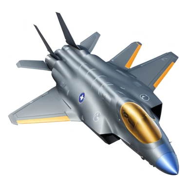 Realistic F-35 fighter jet in flight with no background. sticker