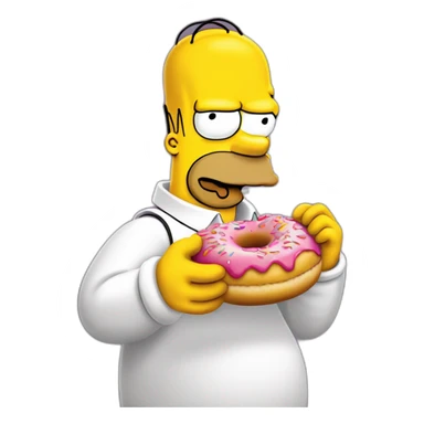 Homer simpson qui mange un donut sticker