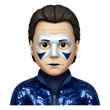 Michael Myers with dark blue sequin outfit  sticker
