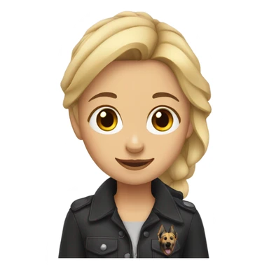 Blonde girl with German shepherd  sticker