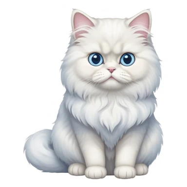 Persian cat full body sitting with blue eyes sticker