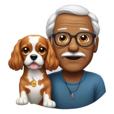 Grandpa with cavalier  sticker