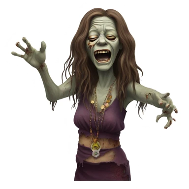  janis joplin zombie  dancing sticker