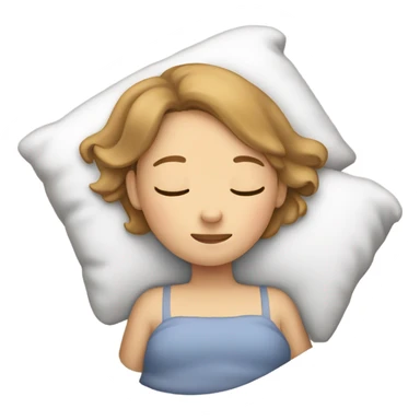 Light brown haired girl, sleeping on bed sticker