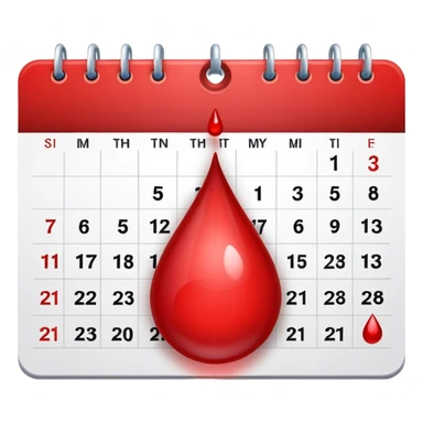 blood drop and calendar sticker
