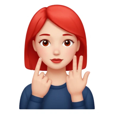 blushing with fingers sticker