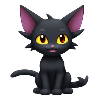Cool Cute Edgy Black Dark Chibi Cat-Noibat-Noivern-Litten-Pokémon-Fakémon-hybrid sticker