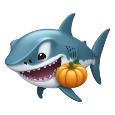 baby Shark qui mange une citrouille sticker