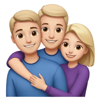 a loving couple and a friend sticker