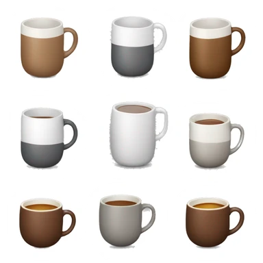 una taza pequeña,redonda de color marron y que tenga una bombilla gris sticker