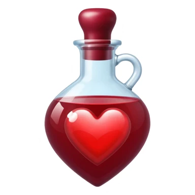 burgundy red heart shaped potion sticker