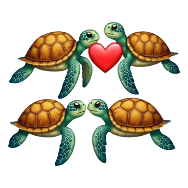 Sea turtles with heart sticker
