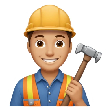 a handyman holding a hammer sticker