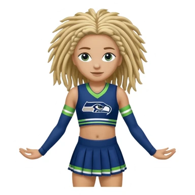 Blonde dreadlocks , blue eyes , cheerleader , full body , Seattle Seahawks sticker