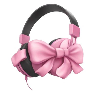 Soft pink headphones with pink bow sticker