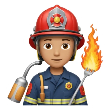 Firefighter cooking using house fire sticker