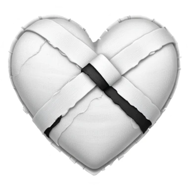 Black and white bandage heart sticker