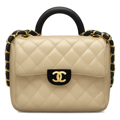 Classic Chanel bag in beige with black sticker