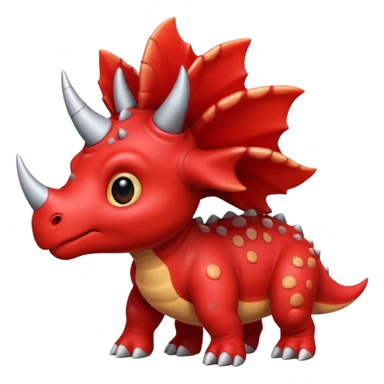 cute red Triceratops sticker