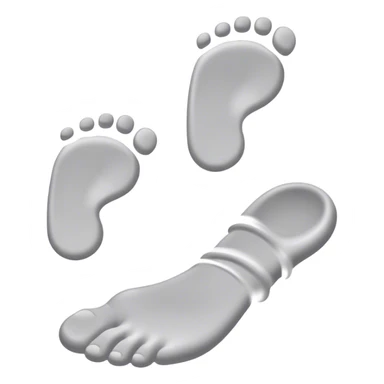 **Baby footsteps lead ahead of larger ones**, as if guiding the adult forward.  sticker