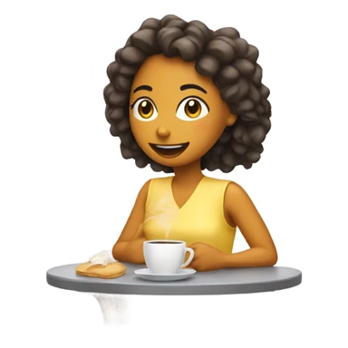Chica bebiendo café  sticker