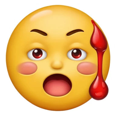  classic yellow circle emoji vomits with red stuff from its mouth 🤮 like this sticker