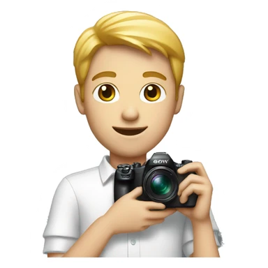 white boy rich iemoji holding a sony camera sticker