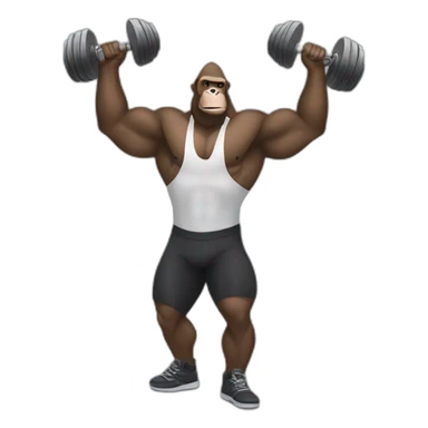 Gorilla lifting weights with Dwayne the rock Johnson sticker
