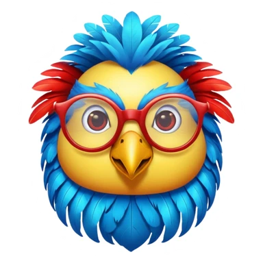 cool colorful bird with glassess sticker