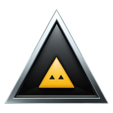 Minimalist, high-contrast emoji logo representing the Dark Triad personality traits. A clean black triangle as the main shape, inside three original symbolic icons:psychopaty, narcissim and machiavellianism .Smooth vector style,dark aesthetic, 4K. sticker