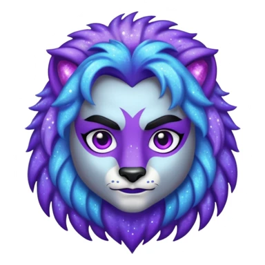 glitter purple and cian lobo sticker