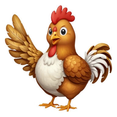 Chicken holding a chicken wing sticker