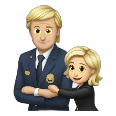 Macron embrasse marine le Pen sticker