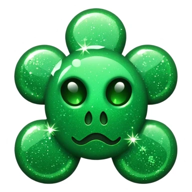 glitter green toxic symbol sticker