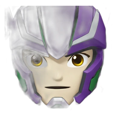 purple and green gundam barbatos face sticker