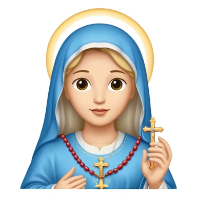 holy mary holding rosary beads sticker