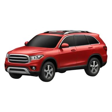 Red suv with roof rack sticker