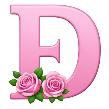 Pink, romantic, flowery, the letter “D” sticker