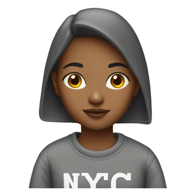 Girl wearing a nyc sweatshirt  sticker