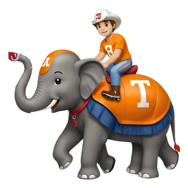Tennessee volunteer Smokey riding Alabama crimson ride elephant  sticker