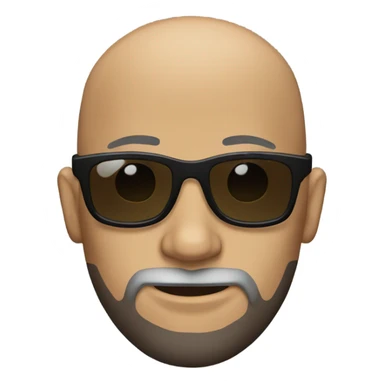 bald man with a beard and sunglasses sticker