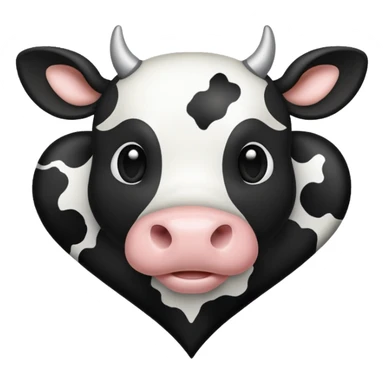 Cow print heart sticker