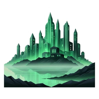 Ghostly Pastel Black Green Reddish Spectral Gloomy Dusky Dystopian Apocalyptic Aesthetic Scenery Deco sticker