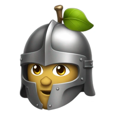 knight with apple helmet sticker