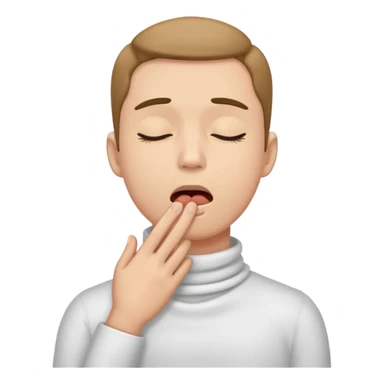 human holding throat with eyes closed sticker