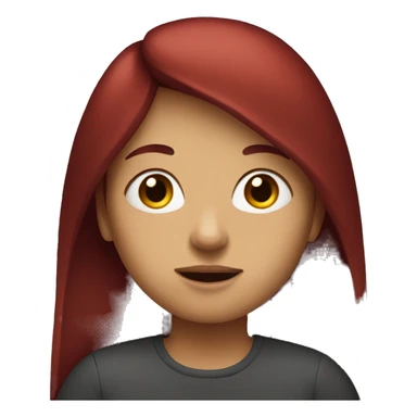 long dark red hair girl sticker