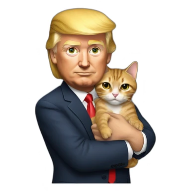 trump hold a cat sticker